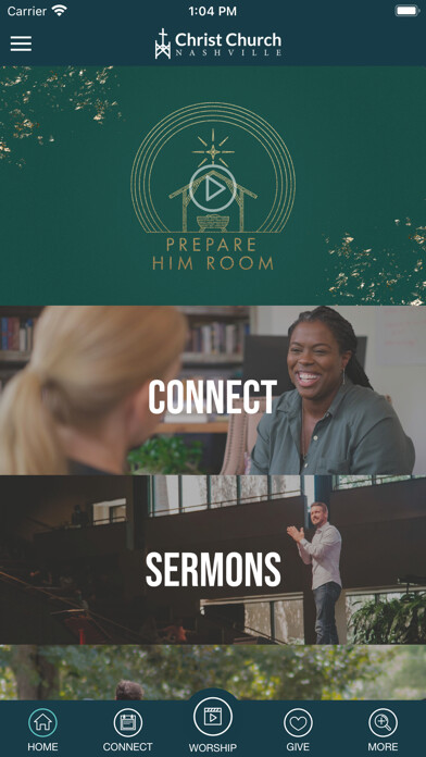 Emulate iPhone app Christ Church Nashville using MyAndroid