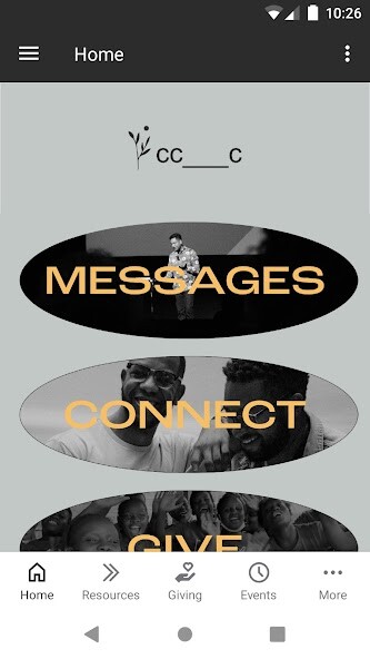 Emulate iPhone app Christ Culture Church CLE using MyAndroid