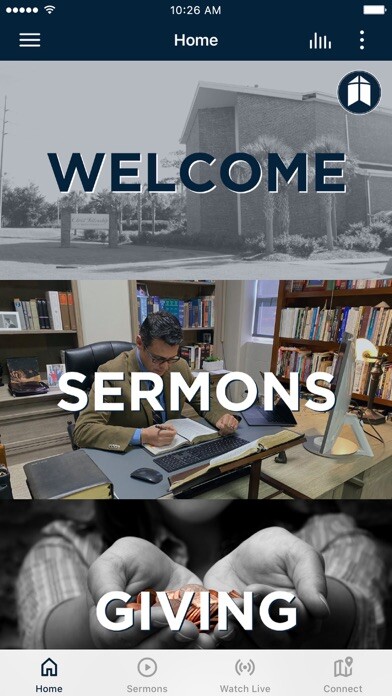 Emulate iPhone app Christ Fellowship Baptist using MyAndroid