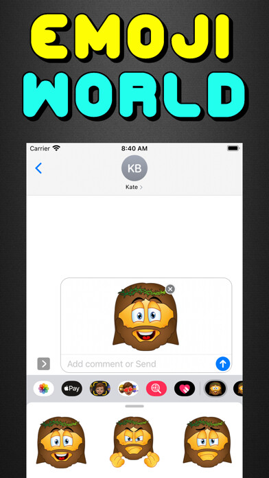 Emulate iPhone app Christian Emojis 2 using MyAndroid