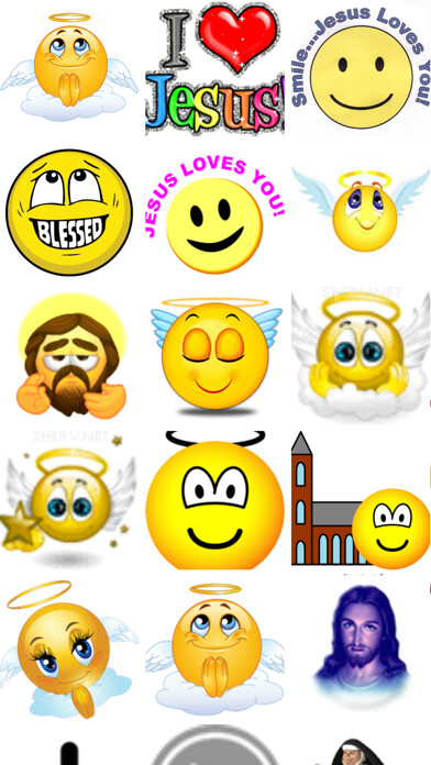 Emulate iPhone app Christian Religion Emojis using MyAndroid