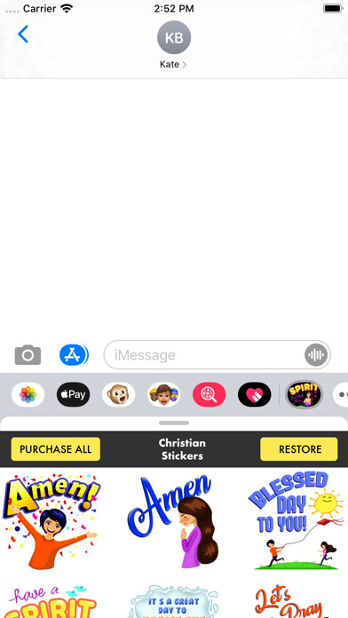 Emulate iPhone app Christian Stickers - Blessed using MyAndroid