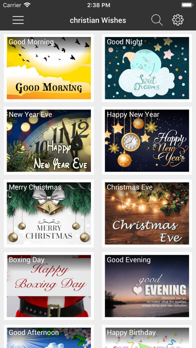 Emulate iPhone app Christian Wishes & Greetings using MyAndroid Emulate iPhone app Christian Wishes & Greetings using MyAndroid