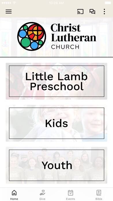 Emulate iPhone app Christ Lutheran - Valparaiso using MyAndroid Emulate iPhone app Christ Lutheran - Valparaiso using MyAndroid