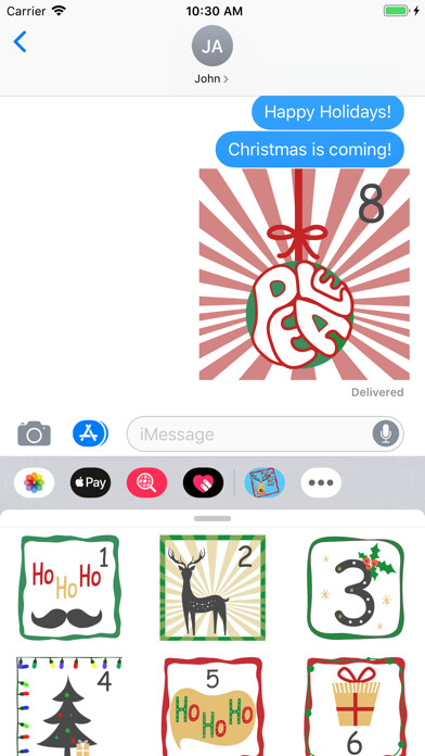 Emulate iPhone app Christmas Advent Stickers using MyAndroid Emulate iPhone app Christmas Advent Stickers using MyAndroid