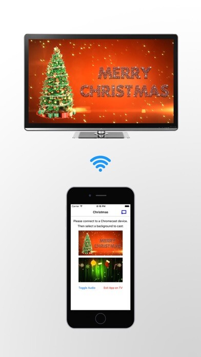 Emulate iPhone app Christmas Backgrounds on TV using MyAndroid