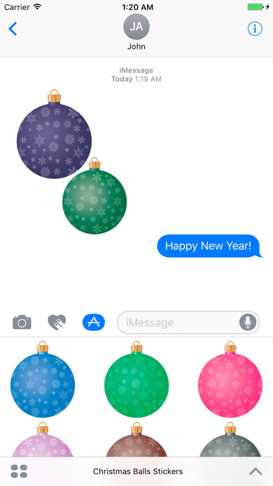 Emulate iPhone app Christmas Balls Stickers using MyAndroid Emulate iPhone app Christmas Balls Stickers using MyAndroid