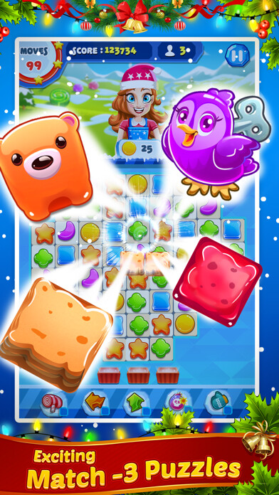 Emulate iPhone app Christmas Bash - Puzzle Game using MyAndroid