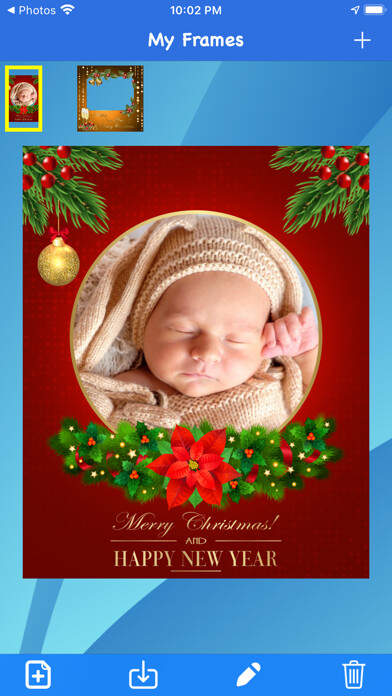 Emulate iPhone app Christmas frames - Frame It! using MyAndroid