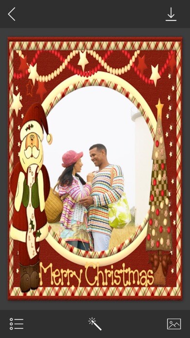 Emulate iPhone app Christmas Jingle bell HD Frame Shop using MyAndroid