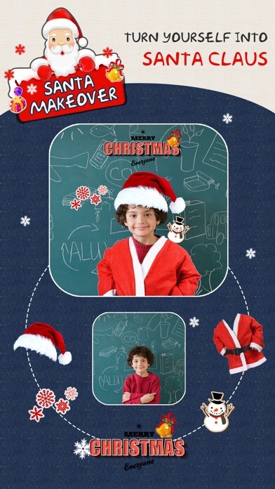 Emulate iPhone app Christmas Makeover FREE - Santa Claus Photo Editor to Add Hat, Mustache & Costume using MyAndroid
