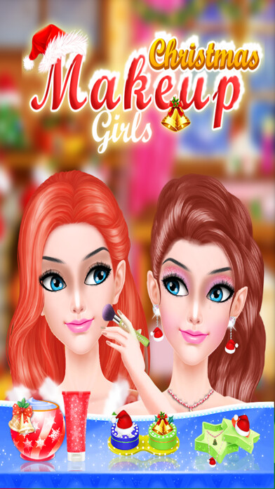 Emulate iPhone app Christmas Makeup Girl 2016-makeover,dressup salon using MyAndroid