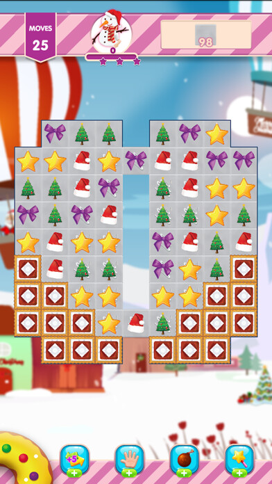 Emulate iPhone app Christmas match 3 santa pop using MyAndroid