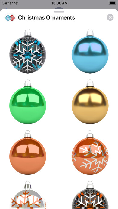 Emulate iPhone app Christmas Ornaments Stickers using MyAndroid Emulate iPhone app Christmas Ornaments Stickers using MyAndroid
