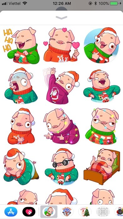 Emulate iPhone app Christmas Piggy Funny Sticker using MyAndroid Emulate iPhone app Christmas Piggy Funny Sticker using MyAndroid