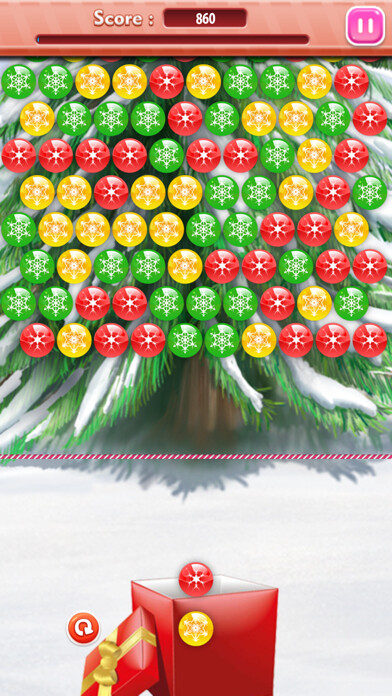 Emulate iPhone app Christmas Puzzle - Burst bubbles using MyAndroid