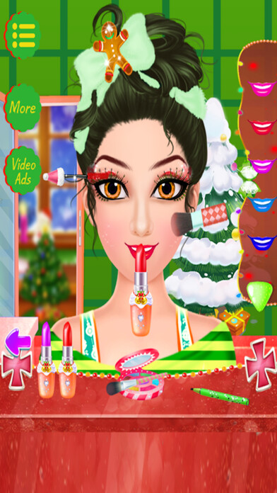 Emulate iPhone app Christmas Salon - Makeover Dress up Games For Girl using MyAndroid