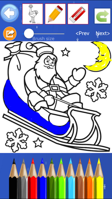 Emulate iPhone app Christmas Santa Claus Coloring using MyAndroid