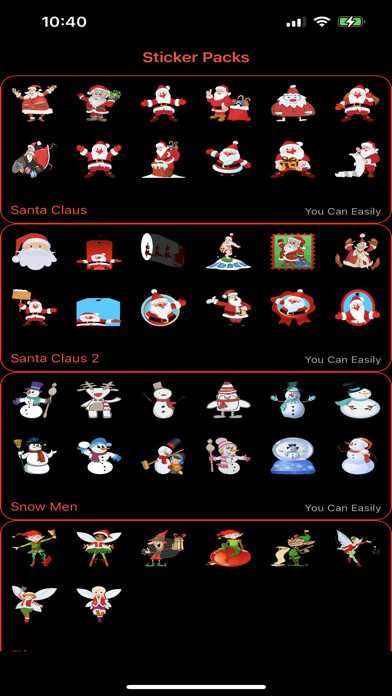 Emulate iPhone app Christmas Stickers WA using MyAndroid