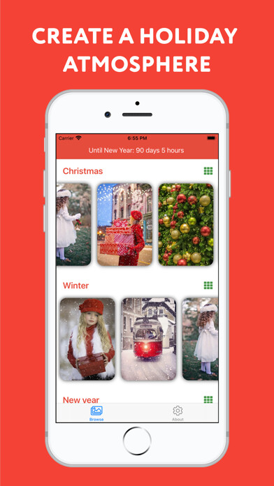 Emulate iPhone app Christmas Wallpapers HD 2023 using MyAndroid