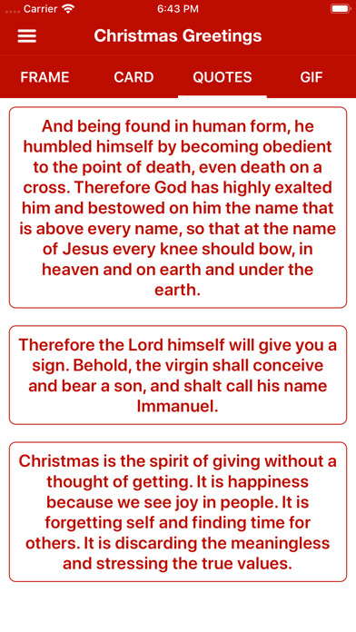 Emulate iPhone app Christmas Wishes Cards & Frame using MyAndroid
