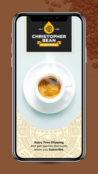 Emulate iPhone app Christopher Bean Coffee using MyAndroid