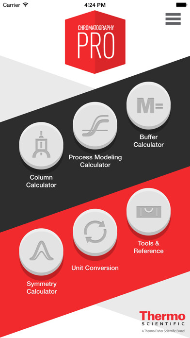 Emulate iPhone app ChromaPro — Your multi-use tool for process related chromatography calculations using MyAndroid