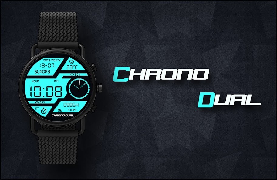 Run android online APK Chrono Dual Watch Face from MyAndroid or emulate Chrono Dual Watch Face using MyAndroid