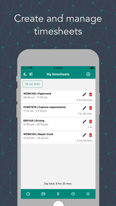 Emulate iPhone app ChronoSheets using MyAndroid