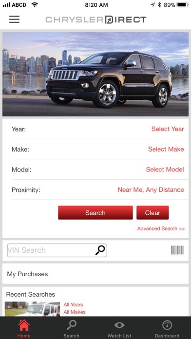 Emulate iPhone app Chrysler Direct using MyAndroid