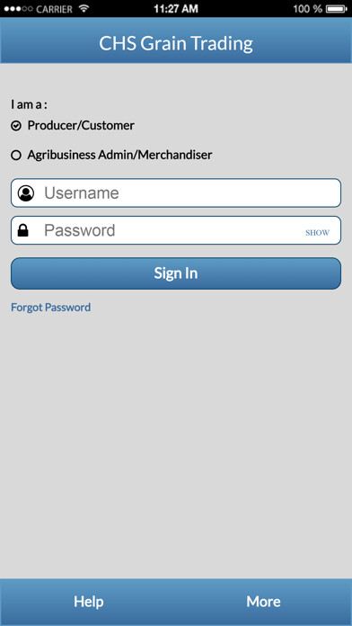 Emulate iPhone app CHS - Grain Trading using MyAndroid Emulate iPhone app CHS - Grain Trading using MyAndroid