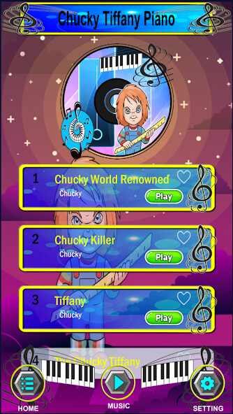 Run android online APK Chucky Tiffany Piano Music from MyAndroid or emulate Chucky Tiffany Piano Music using MyAndroid