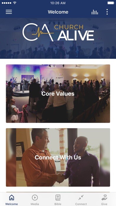 Emulate iPhone app Church Alive using MyAndroid
