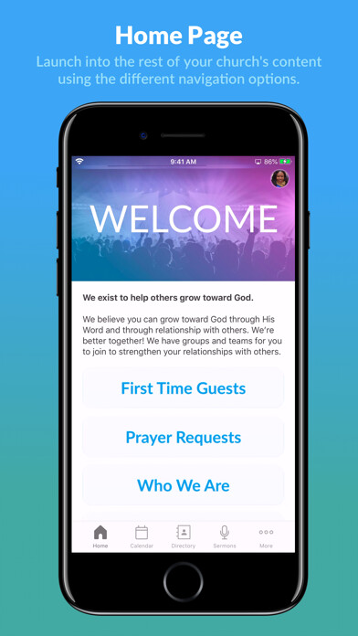 Emulate iPhone app Church Center App using MyAndroid