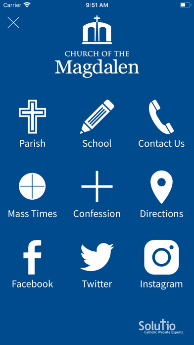Emulate iPhone app Church of the Magdalen using MyAndroid