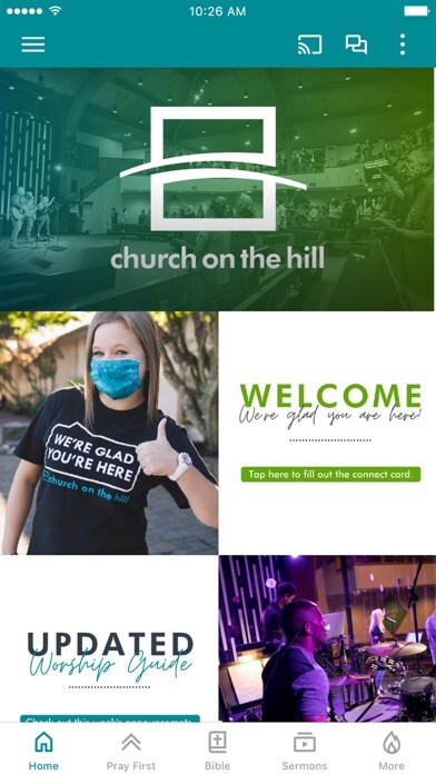 Emulate iPhone app Church on the Hill McMinnville using MyAndroid