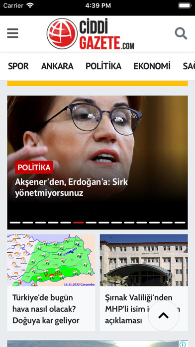 Emulate iPhone app Ciddi Gazete using MyAndroid