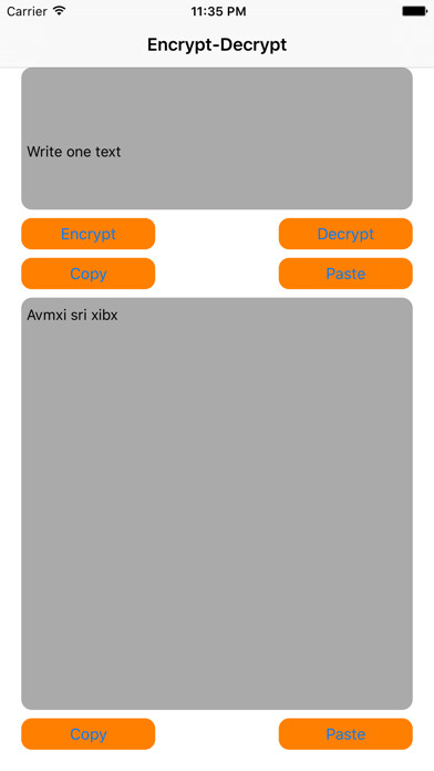 Emulate iPhone app Cifrar-Descifrar using MyAndroid Emulate iPhone app Cifrar-Descifrar using MyAndroid
