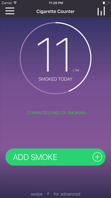 Emulate iPhone app Cigs Counter using MyAndroid
