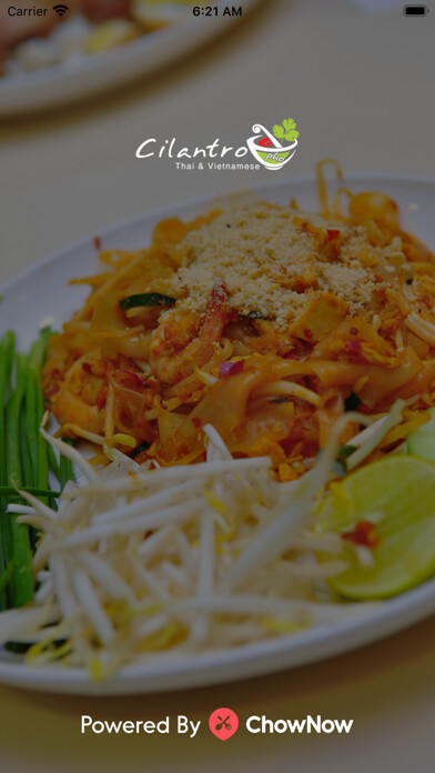 Emulate iPhone app Cilantro Thai & Vietnamese using MyAndroid
