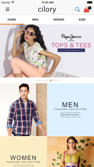 Emulate iPhone app Cilory - Online Shopping App using MyAndroid Emulate iPhone app Cilory - Online Shopping App using MyAndroid