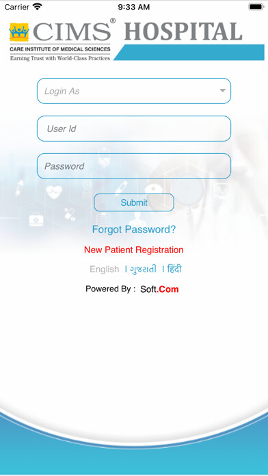 Emulate iPhone app CIMS HOSPITAL Patient Portal using MyAndroid