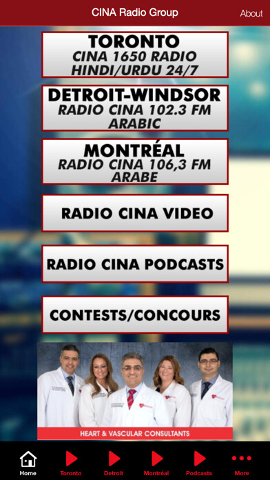 Emulate iPhone app CINA Radio using MyAndroid