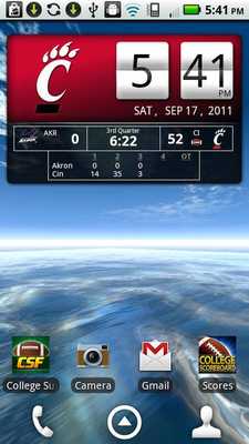Emulate Android APK Cincinnati Bearcats Live Clock