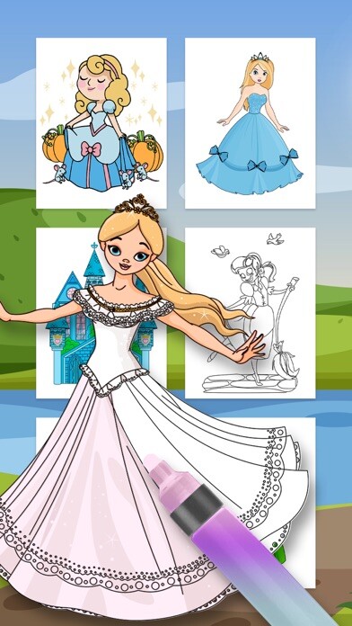 Emulate iPhone app Cinderella Coloring Book Games using MyAndroid Emulate iPhone app Cinderella Coloring Book Games using MyAndroid