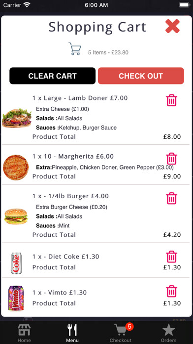 Emulate iPhone app Cinderford Pizza Kebab House using MyAndroid