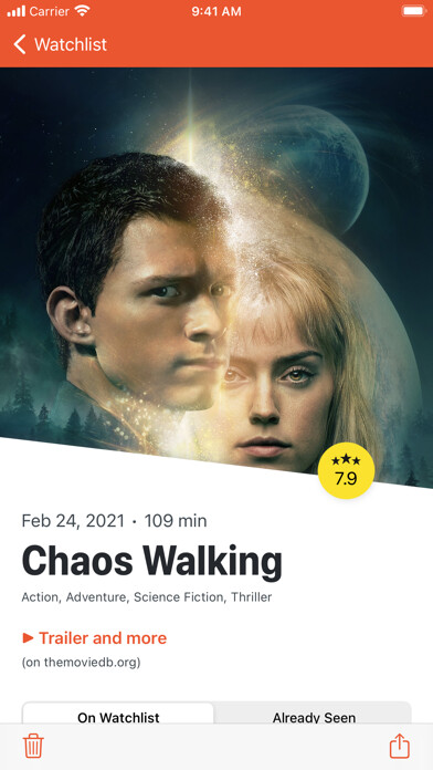 Emulate iPhone app Cineaste App using MyAndroid