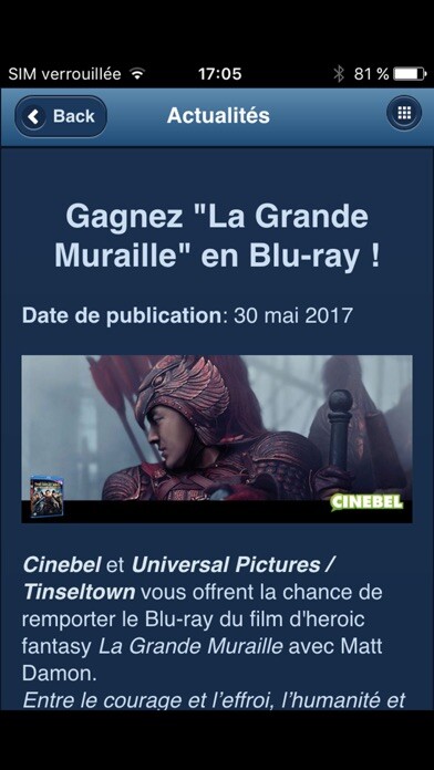 Emulate iPhone app Cinebel using MyAndroid