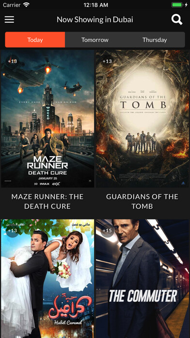 Emulate iPhone app Cinema Showtimes UAE using MyAndroid