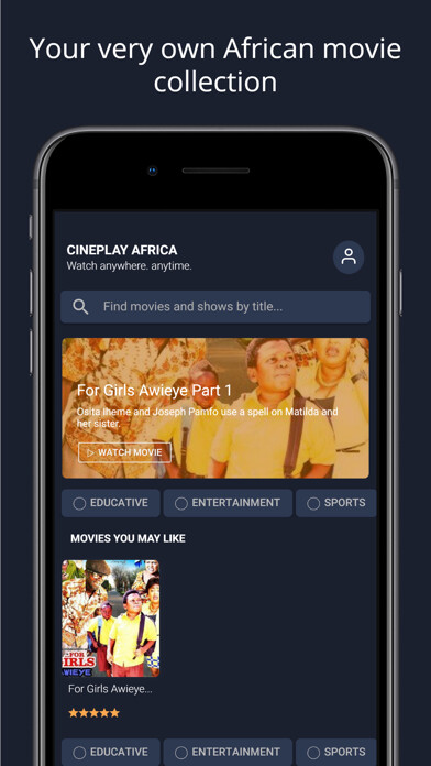 Emulate iPhone app CinePlay Africa using MyAndroid